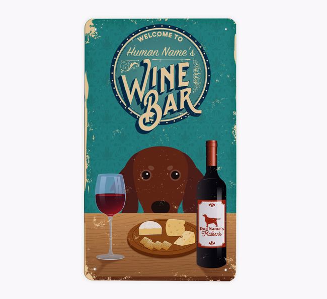 Wine Bar: Personalized {breedFullName} Metal Sign